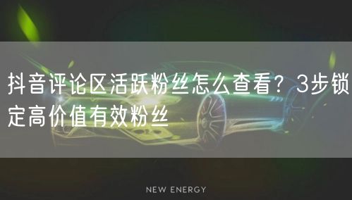 抖音评论区活跃粉丝查看指南：3步锁定高价值粉丝