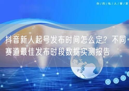 抖音新人起号发布时间怎么定？不同赛道最佳发布时段数据实测报告