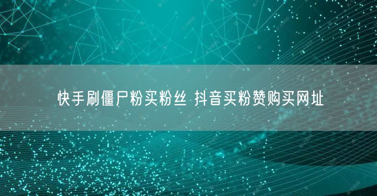 快手刷僵尸粉买粉丝 抖音买粉赞购买网址