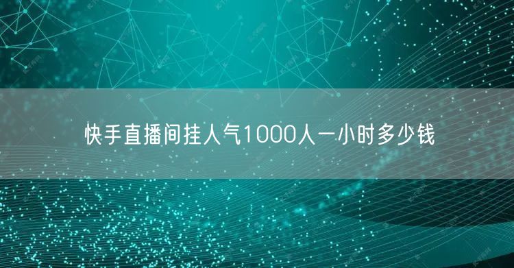 快手直播间挂人气1000人一小时多少钱