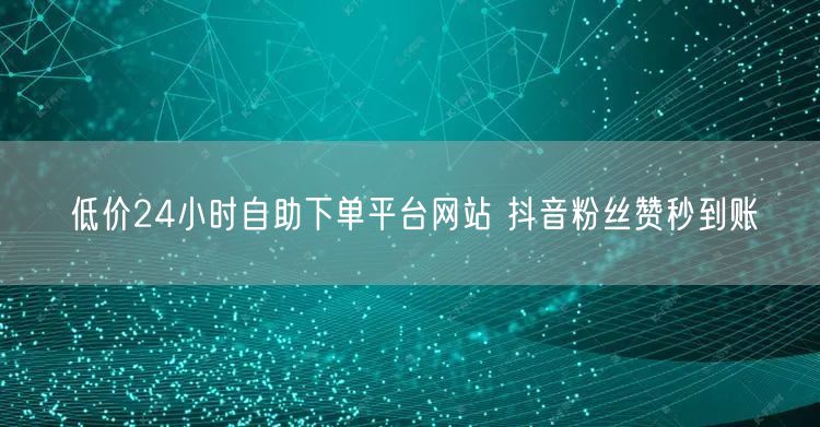 低价24小时自助下单平台网站 抖音粉丝赞秒到账