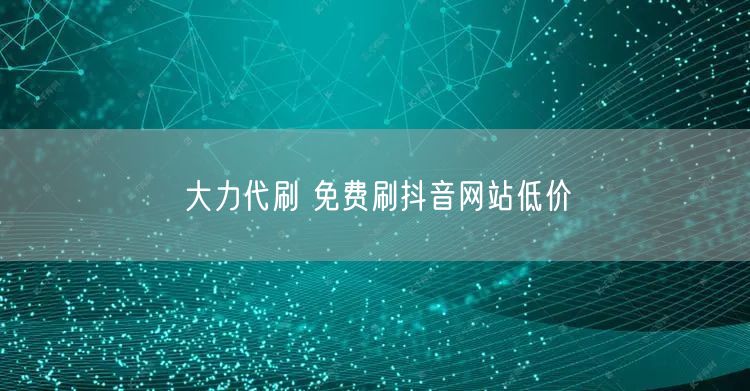 大力代刷 免费刷抖音网站低价