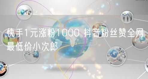 快手1元涨粉1000 抖音粉丝赞全网最低价小次郎