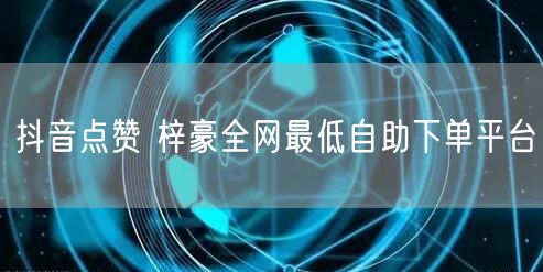 抖音点赞 梓豪全网最低自助下单平台