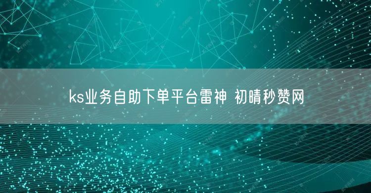 ks业务自助下单平台雷神 初晴秒赞网