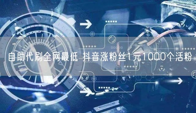 自助代刷全网最低 抖音涨粉丝1元1000个活粉