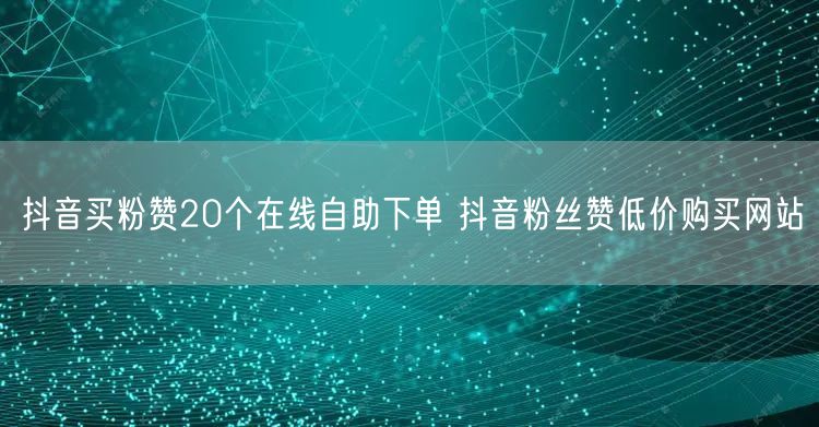 抖音买粉赞20个在线自助下单 抖音粉丝赞低价购买网站