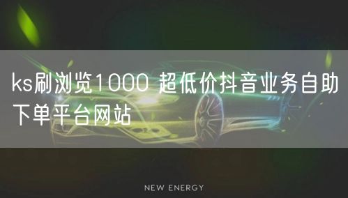 ks刷浏览1000 超低价抖音业务自助下单平台网站