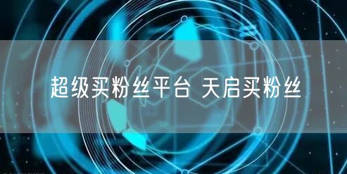 超级买粉丝平台 天启买粉丝