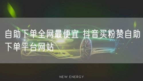 自助下单全网最便宜 抖音买粉赞自助下单平台网站