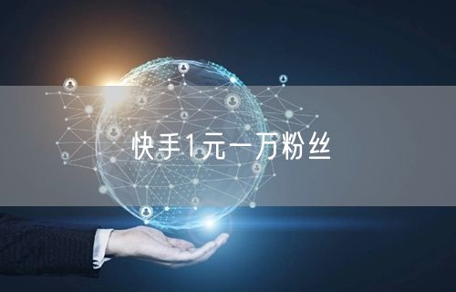 快手1元一万粉丝