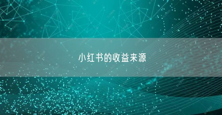 小红书的收益来源