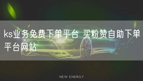 ks业务免费下单平台 买粉赞自助下单平台网站