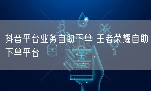 抖音平台业务自助下单 王者荣耀自助下单平台