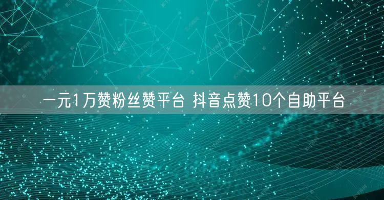 一元1万赞粉丝赞平台 抖音点赞10个自助平台