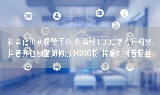 抖音低价买粉赞平台 抖音粉1000怎么开橱窗，抖音开通橱窗如何涨1000粉 梓豪刷抖音粉丝