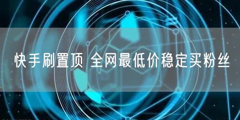 快手刷置顶 全网最低价稳定买粉丝
