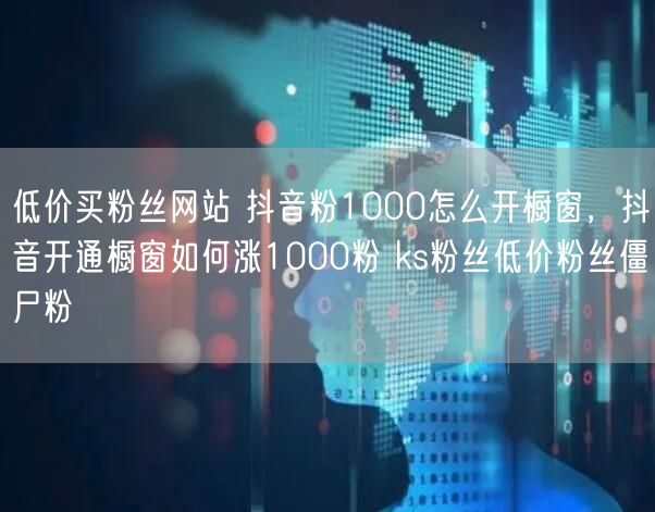 低价买粉丝网站 抖音粉1000怎么开橱窗，抖音开通橱窗如何涨1000粉 ks粉丝低价粉丝僵尸粉