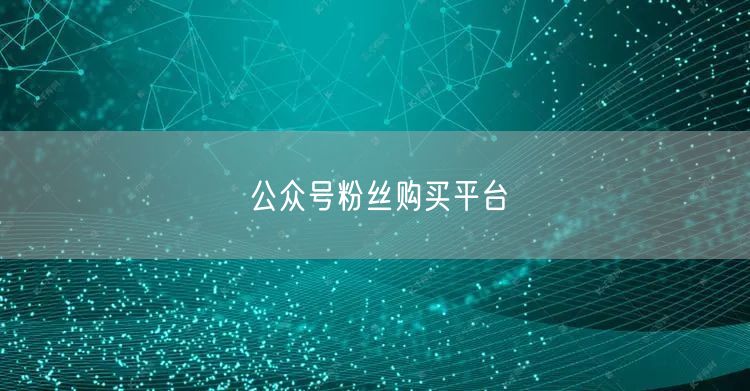 公众号粉丝购买平台