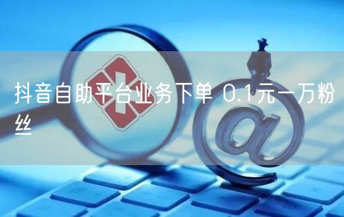 抖音自助平台业务下单 0.1元一万粉丝