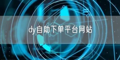 dy自助下单平台网站