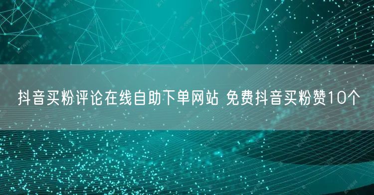 抖音买粉评论在线自助下单网站 免费抖音买粉赞10个