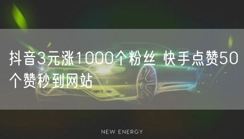 抖音3元涨1000个粉丝 快手点赞50个赞秒到网站