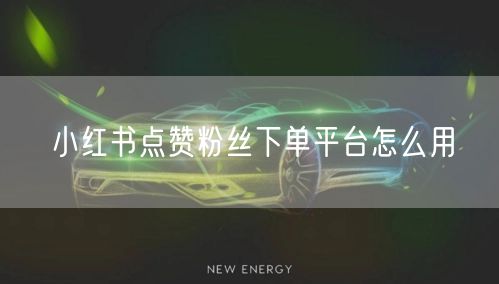 小红书点赞粉丝下单平台怎么用
