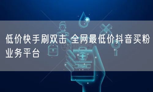 低价快手刷双击 全网最低价抖音买粉业务平台